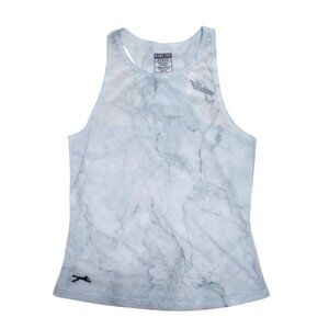 Bakline McCarren Elite Singlet tank top XS white gray marble running race womens